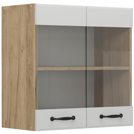 Meuble de cuisine haut vitré R-Line, Blanc campagne, 60cm, Vicco