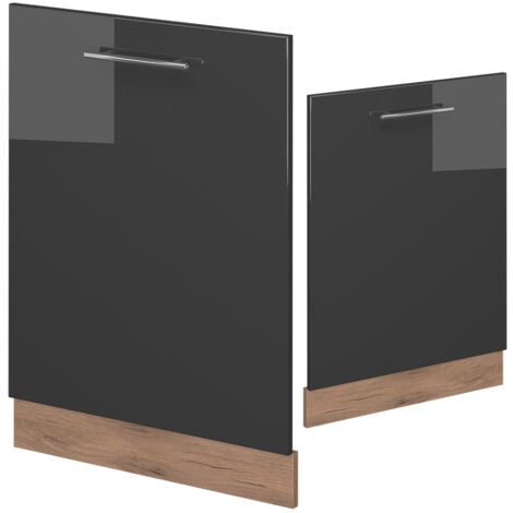Façade de lave-vaisselle Fame-Line, Anthracite Haute brillance, 60cm sans PT, Vicco