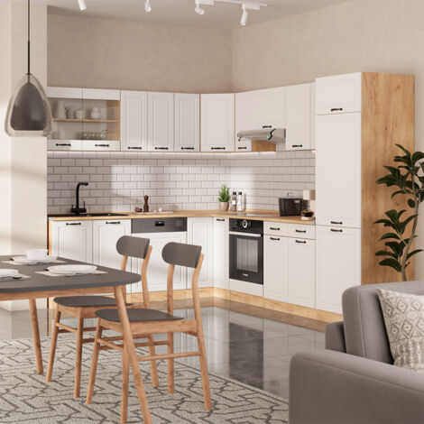 Vicco Cuisine d'angle R-Line 237x247cm PT Marbre Blanc