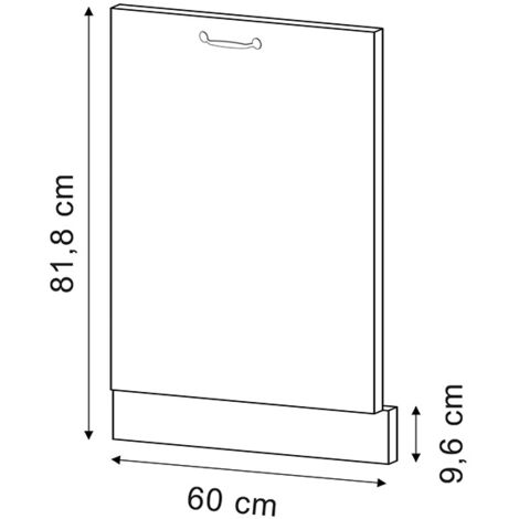 Panneau de lave-vaisselle R-Line, Anthracite Haute brillance, 60cm, PT Marbre, Vicco
