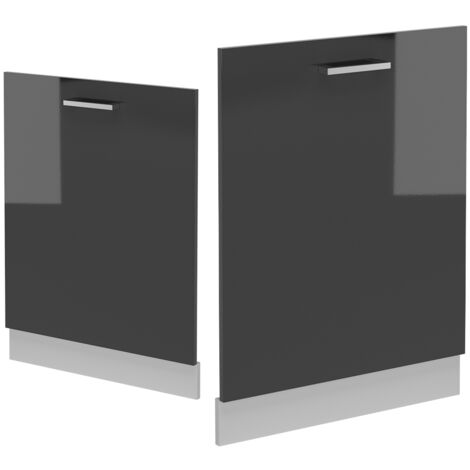 Panneau de lave-vaisselle R-Line, Anthracite Haute brillance, 60cm, PT Marbre, Vicco