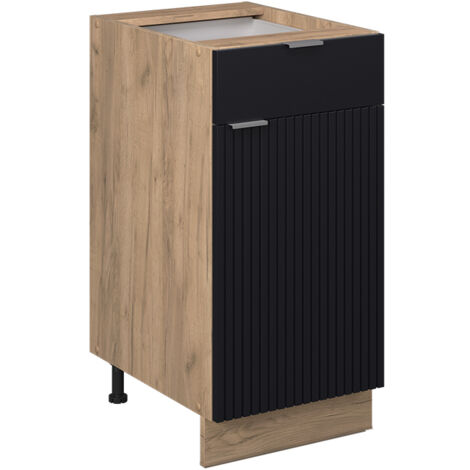 Meuble cuisine Fame-Line, Noir rayé, 40 cm sans plan de travail, Vicco