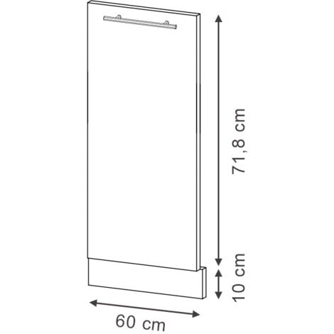 Façade de lave-vaisselle Fame-Line, Blanc campagne, 60cm sans PT, Vicco