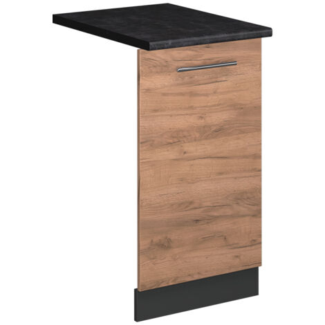 Façade de lave-vaisselle Fame-Line, Chêne de force doré, 45cm, PT Anthracite, Vicco