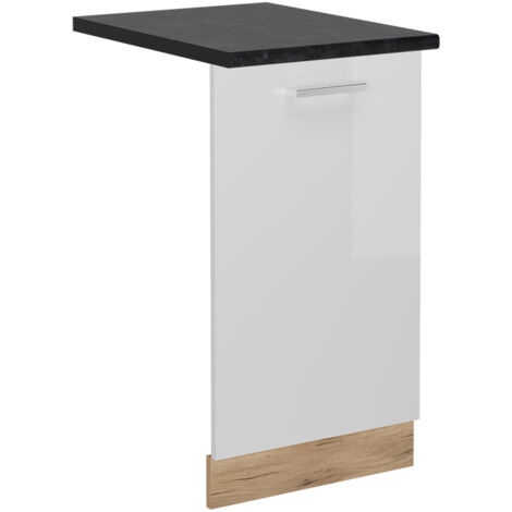 Panneau de lave-vaisselle R-Line, Blanc Haute brillance, 45cm , PT Anthracite, Vicco
