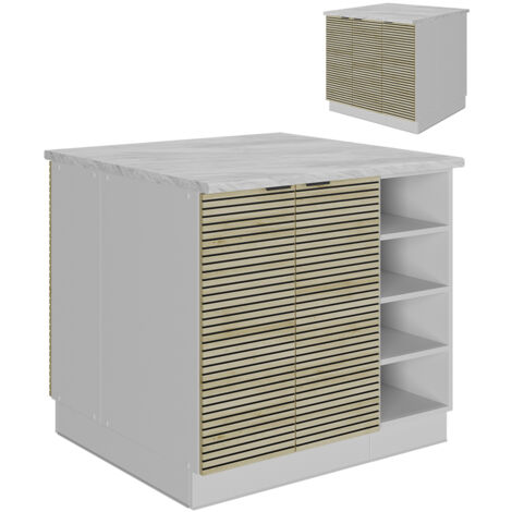 Vicco Cuisine Chêne doré/blanc 355cm sans PT, Fame-Line | Chêne doré