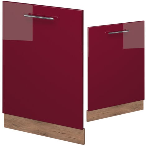 Façade de lave-vaisselle Fame-Line, Rouge bordeaux Haute brillance, 60cm sans PT, Vicco