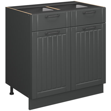 Meuble cuisine Fame-Line, Gris foncé, 80cm , PT Anthracite, Vicco