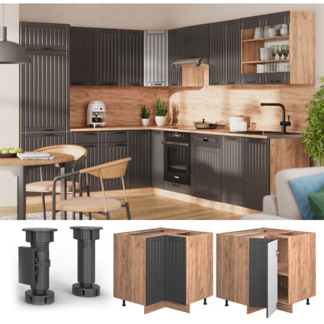 Vicco Elément Haut De Cuisine Fame-Line, Anthracite Haute Brillance 57cm 97038847