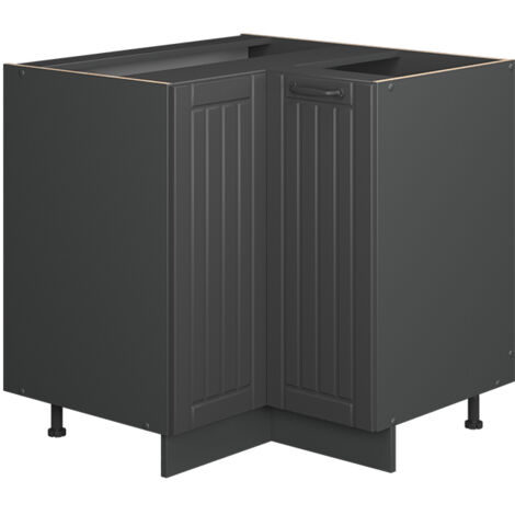 Meuble d'angle Fame-Line, Gris foncé, 80.5cm sans PT, Vicco