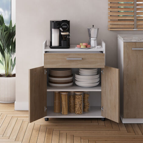 Vicco Caisson Roulant Ansel Blanc 60x40cm Avec Tiroirs - Meuble De Rangement Bureau