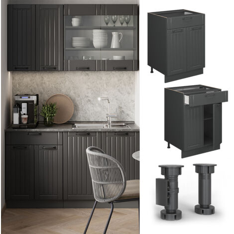 Élément Haut De Cuisine Fame-Line Vicco – 60 Cm, Chêne Anthracite/or (neuf)