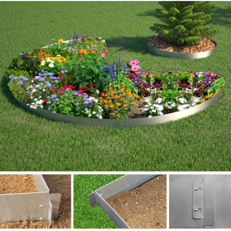 Bordure de pelouse , Argent, 100 x 14 cm 40 mètres, OK-Living (1/5)