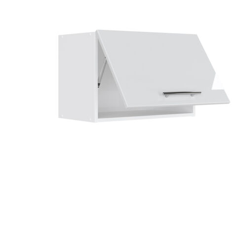 Elément haut de cuisine Fame-Line, Blanc Haute brillance, 60 cm Plat, Vicco
