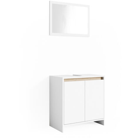 Ensemble de meubles de salle de bain Emma, Blanc/Sonoma, 2 parties, Vicco