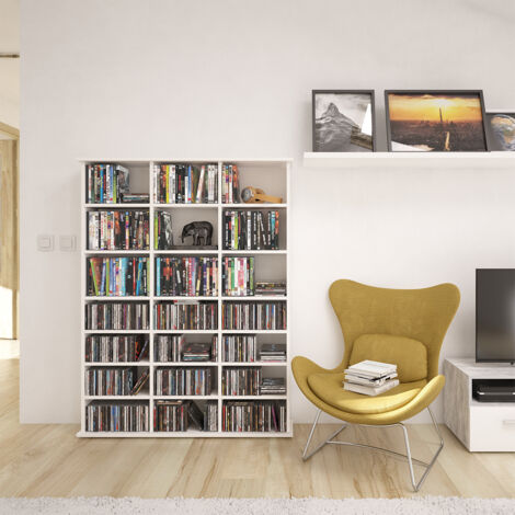 Étagère CD Jukebox, Blanc, 105.4 x 136 cm, Vicco