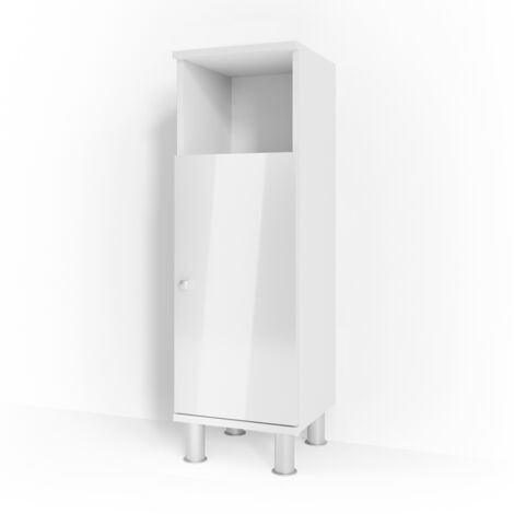 Meuble de rangement de salle de bain Fynn, Blanc Haute brillance, 30 x 95 cm, Vicco