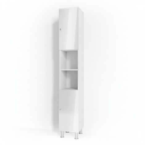 Meuble de rangement de salle de bain Fynn, Blanc Haute brillance, 30 x 190 cm, Vicco