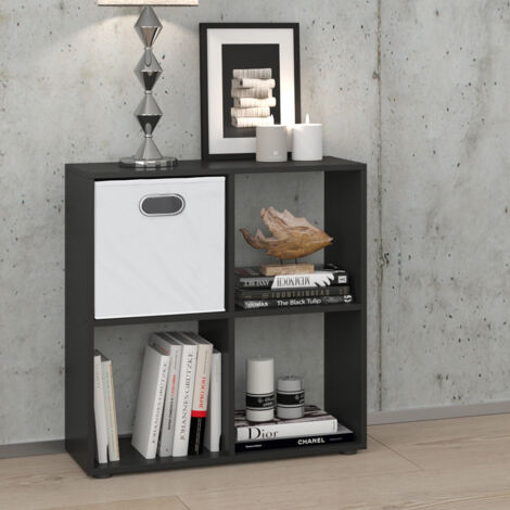 Meuble de rangement cube Tetra, Noir, 72.6 x 72 cm, Vicco (1/5)