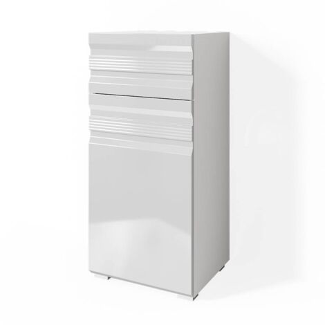 Meuble de rangement de salle de bain Fredd, Blanc, 36.4 x 79 cm, Vicco