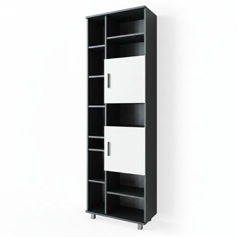 Meuble de rangement de salle de bain Ilias, Anthracite/blanc, 60 x 190 cm, Vicco