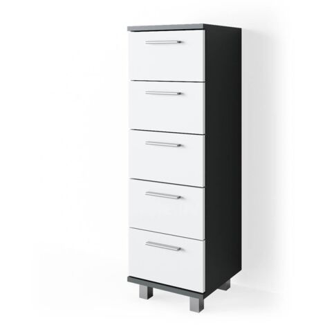 Meuble de rangement de salle de bain Ilias, Anthracite, 30 x 95 cm, Vicco