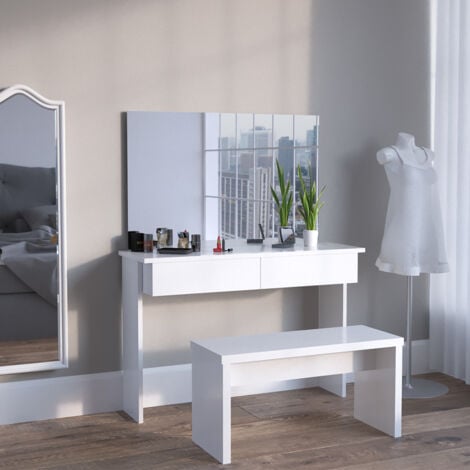 Coiffeuse Azur, Blanc, 120 cm sans miroir, Vicco