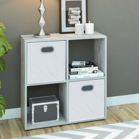 Meuble de rangement cube Tetra, Béton, 72.6 x 72 cm, Vicco