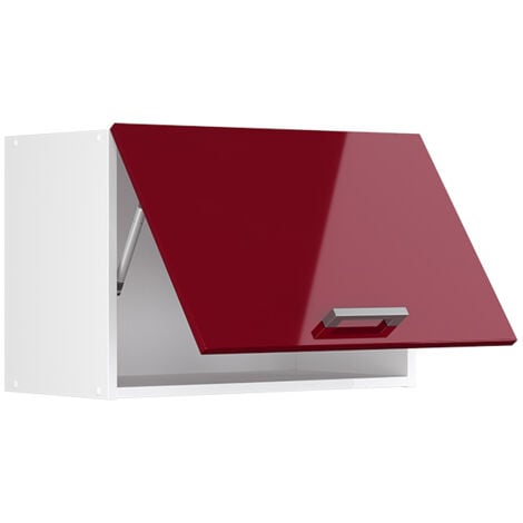 Elément haut de cuisine R-Line, Rouge bordeaux Haute brillance, 60 cm Plat, Vicco