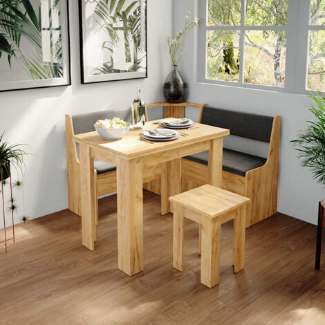 Banquette d'angle salle à manger Roman, Chêne de force doré, 120 x 41.5 cm, Vicco