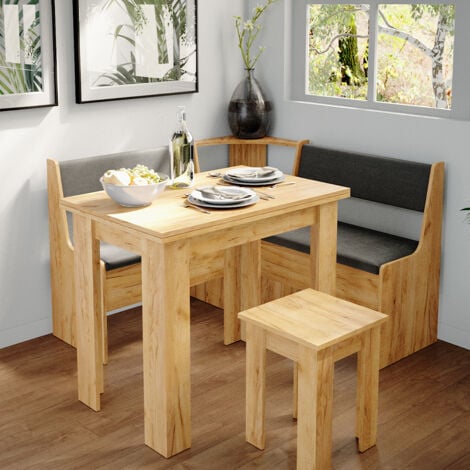 Banquette d'angle salle à manger Roman, Chêne de force doré, 120 x 41.5 cm, Vicco