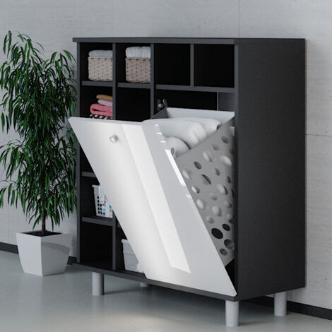Armoire de salle de bain Fynn, Blanc Haute brillance, 78.4 x 91.6 cm, Vicco (1/5)