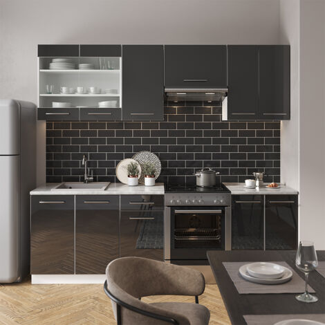 Cuisine Fame-Line, Anthracite, 240 cm sans plan de travail, Vicco (1/5)