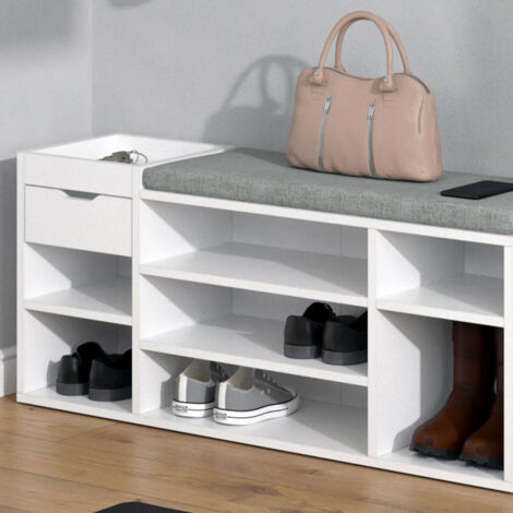 Banc pour chaussures Eleon, Blanc, 101.1 x 45 cm, Vicco