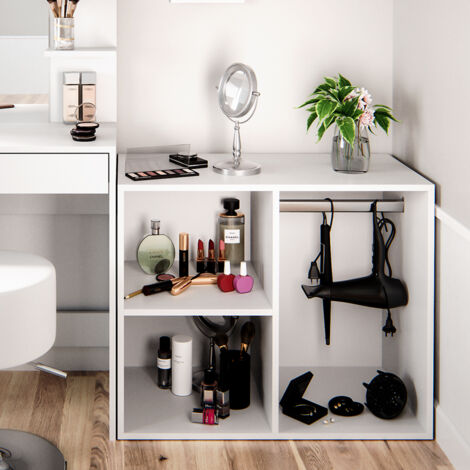 Meuble Complémentaire Vicco Blanc Pour Coiffeuse Isabelle - 3 Tiroirs, Buffet D'appoint