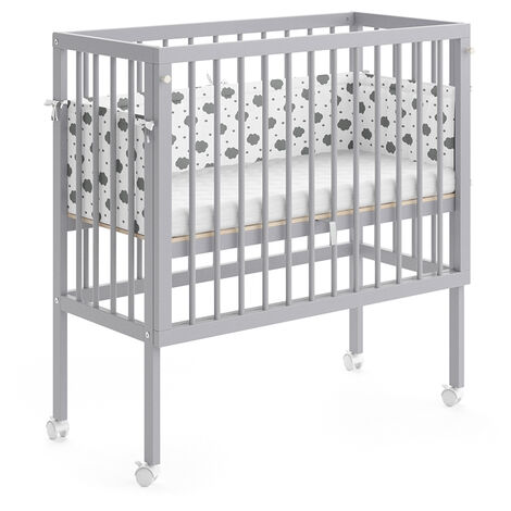 VitaliSpa Lit bébé Malia 140x70cm gris avec matelas