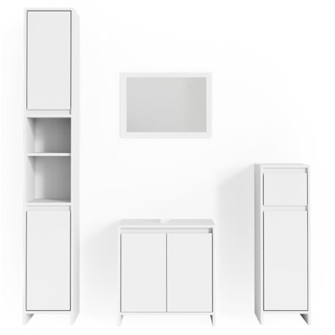Ensemble de meubles de salle de bain Emma, Blanc, 4 parties, Vicco