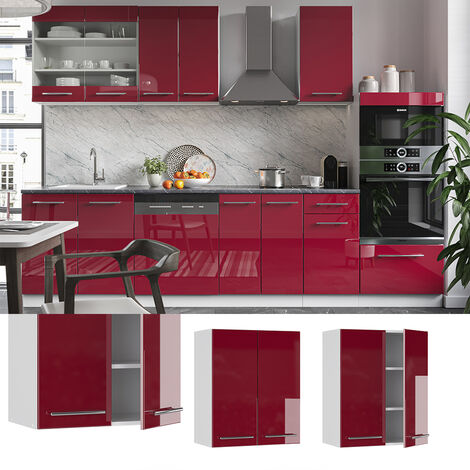 Meuble Haut De Cuisine top 60 Cm Rouge Mat