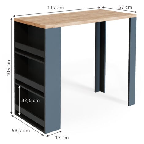 Table de bar, Chêne, 57 x 117 cm, Vicco