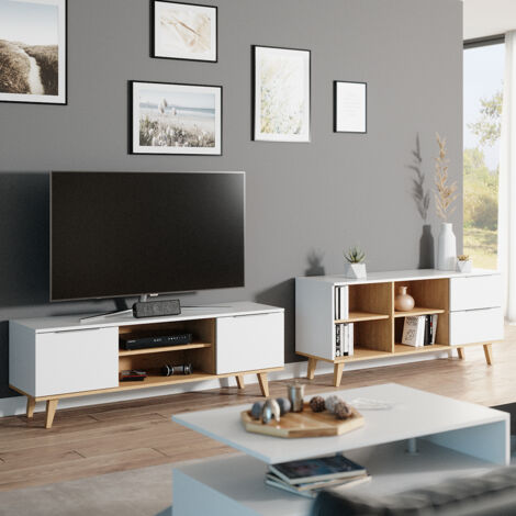 Commode avec tiroirs Nautica, Blanc, 134 x 61 cm, Vicco