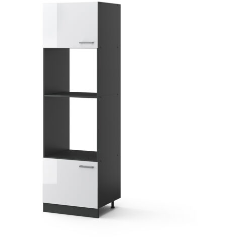 Armoire micro-ondes R-Line, Blanc Haute brillance, 60cm, Vicco