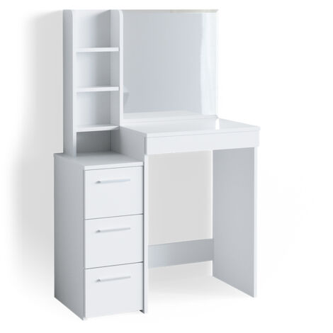 Coiffeuse Vicco Dekos – Table De Coiffage Avec Miroir LED – Blanc – Moderne