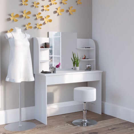 Tabouret Design, Blanc, 33.5 x 67 cm pour table de maquillage, Vicco