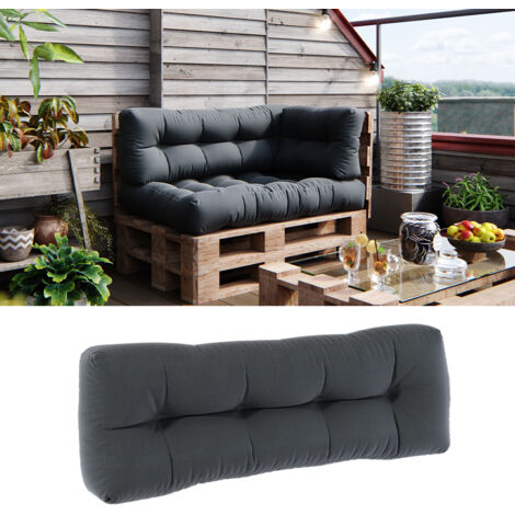 Coussin d'assise Classic pour palette Anthracite avec remplissage en flocons