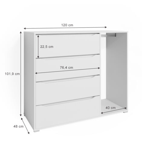 Acheter Vicco Commode Ruben 160cm Anthracite 6 tiroirs
