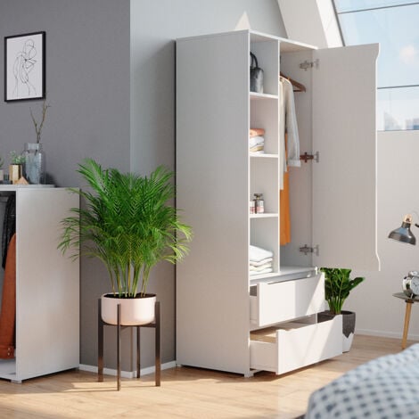 Armoire Ruben, Blanc, 80 x 189.9 cm, Vicco
