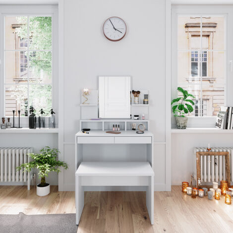 Coiffeuse Ania, Blanc, 80 cm avec banc, Vicco (1/5)