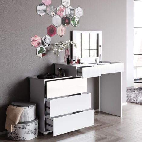 Coiffeuse Lotos, Blanc, 117.4 cm, Vicco