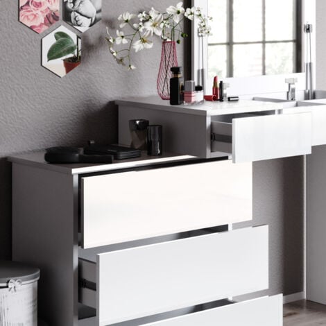 Coiffeuse Lotos, Blanc, 117.4 cm, Vicco