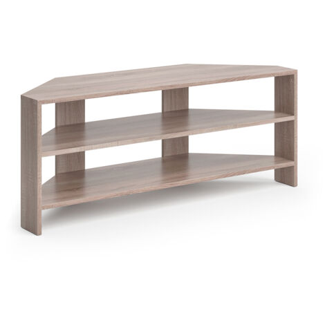 Meuble TV Vicco Blanc - 114x45x36cm, Avec Rangement Open Space - Design Moderne Et Fonctionnel